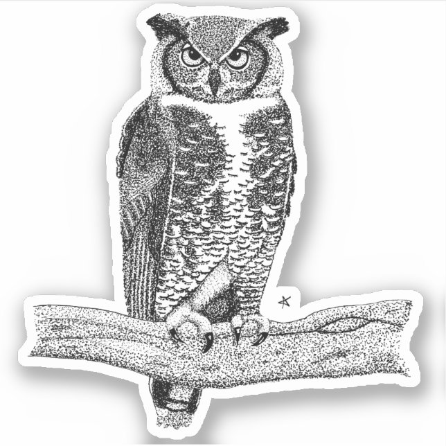 Horned Owl Sticker (Front)