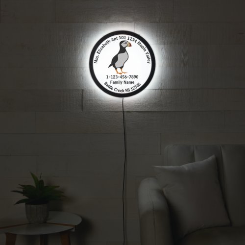 Horned Puffin Avatar Flight Club LED Sign
