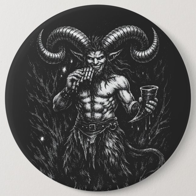 Horned Winter Satyr — by BurnsInHell Button (Front)