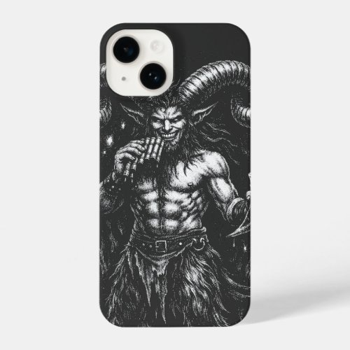 Horned Winter Satyr — by BurnsInHell iPhone 14 Case