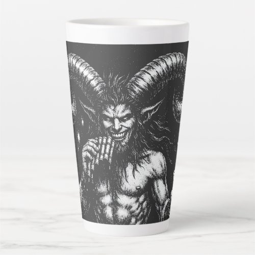 Horned Winter Satyr — by BurnsInHell Latte Mug