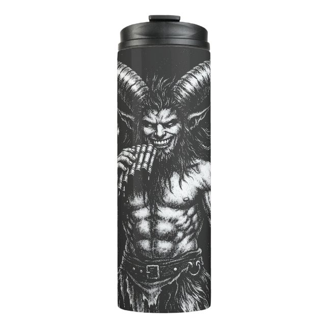 Horned Winter Satyr — by BurnsInHell Thermal Tumbler (Front)