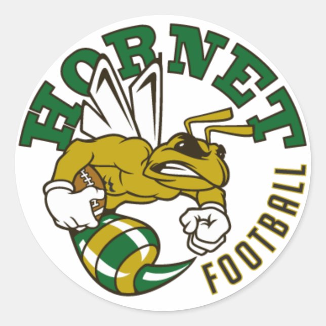 Hornet Football Round Sticker (Front)