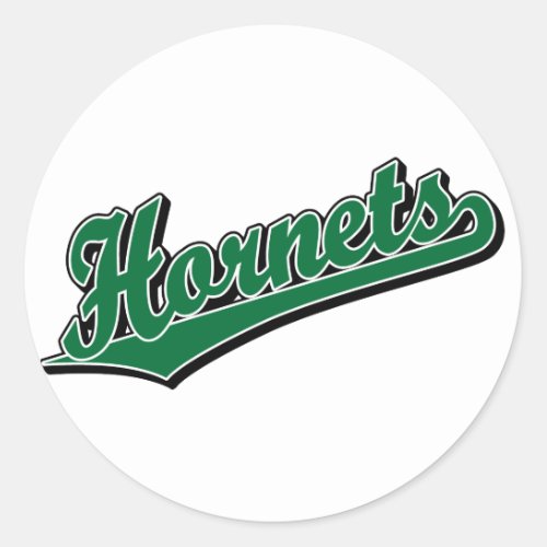 Hornets in Green Classic Round Sticker