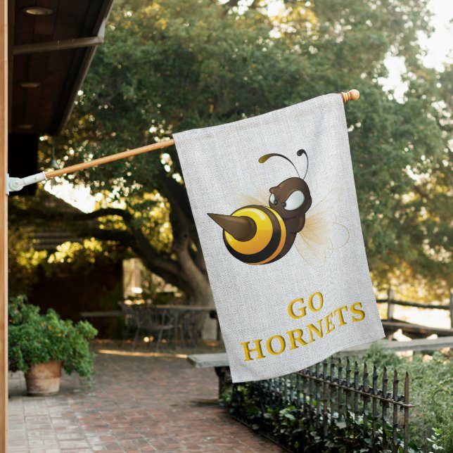 Hornets Mascot House Flag (In SItu)