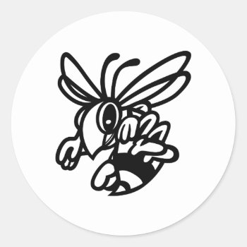Hornets Outline Classic Round Sticker by Grandslam_Designs at Zazzle