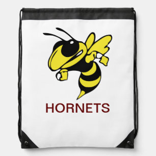 HORNETS White Drawstring Backpack