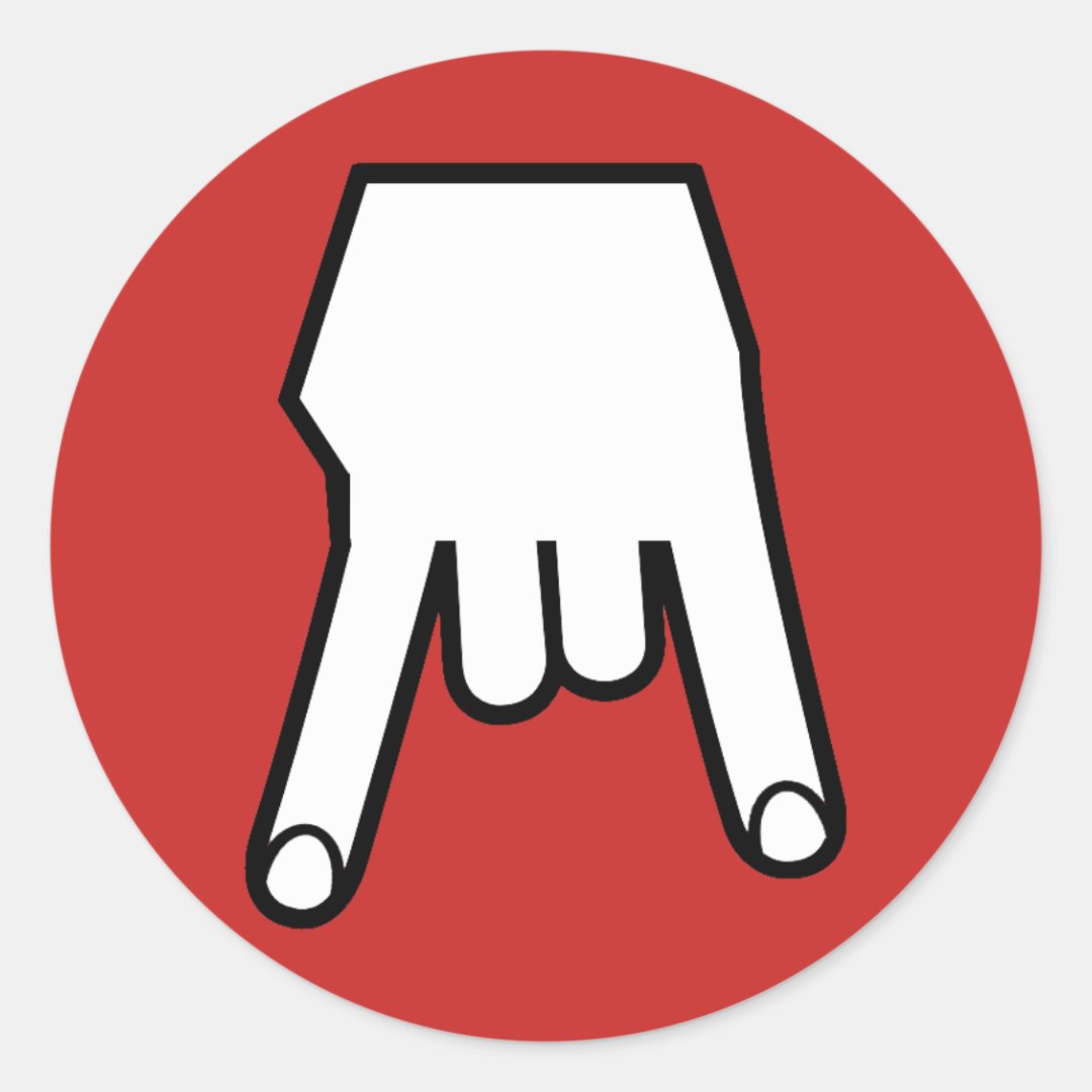 horns down classic round sticker Zazzle