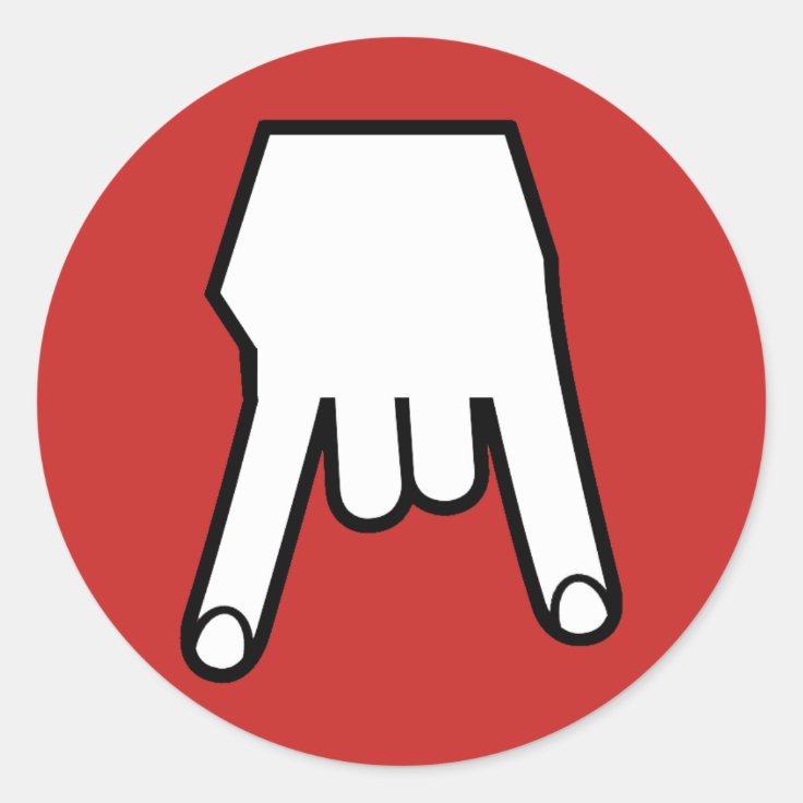 horns down classic round sticker Zazzle