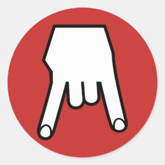 horns down classic round sticker