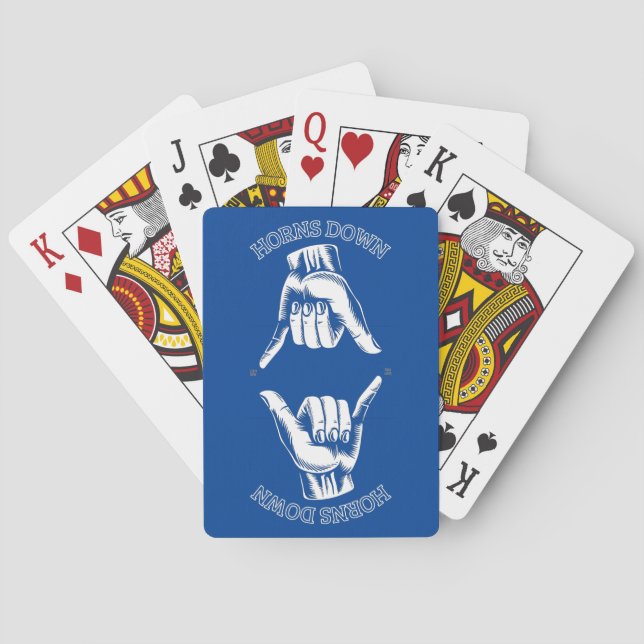"HORNS DOWN" funny  Poker Cards (Back)