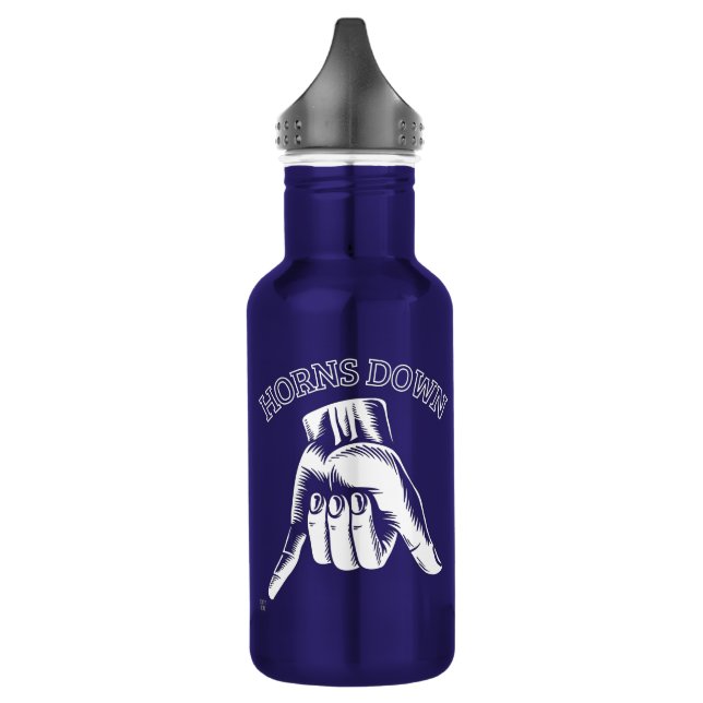 "HORNS DOWN" funny      Stainless Steel Water Bottle (Left)
