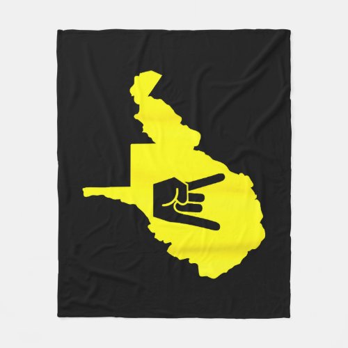 Horns Down West Virginia With State Fleece Blanket