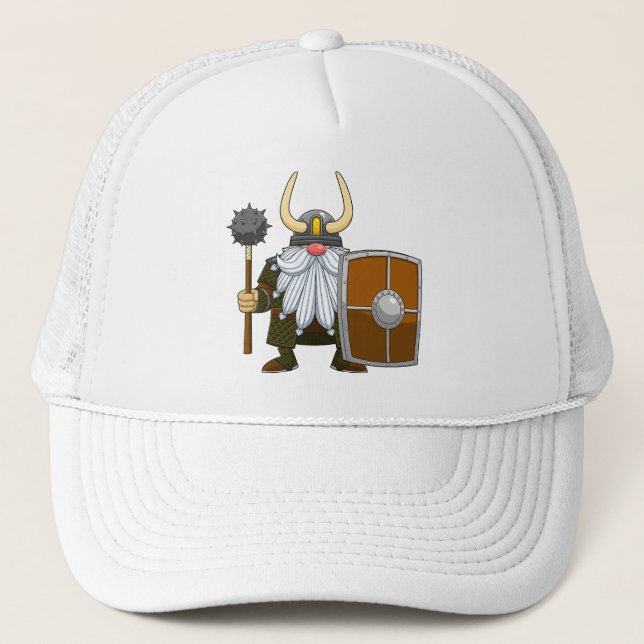 Horns of Humor: The Viking Saga Trucker Hat (Front)