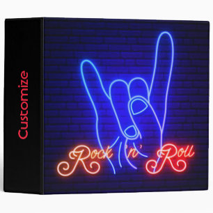 Horns Up Rock 'n Roll 3 Ring Binder