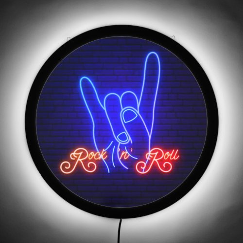 Horns Up Rock n Roll LED Sign