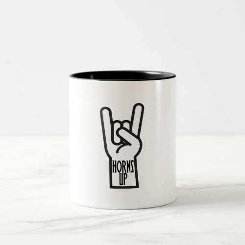 Horns Up Two_Tone Coffee Mug