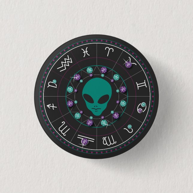 Horoscope Alien Button (Front)