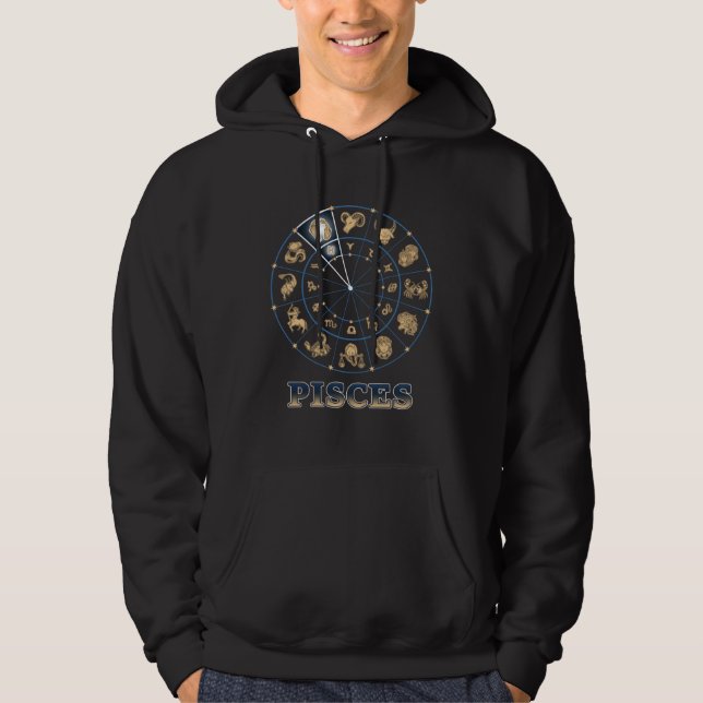 Horoscope Ascendant Zodiac Sign Pisces Hoodie (Front)