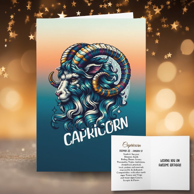 Horoscope Astrological Sign Capricorn Birthday Card (Creator Uploaded)