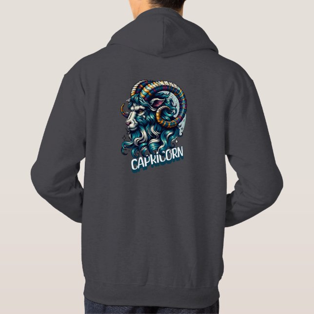 Horoscope Astrological Sign Capricorn Hoodie (Back)