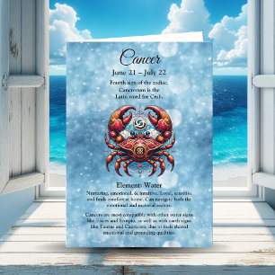Horoscope Astrological Sign for Cancer Birthday Card