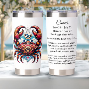 Horoscope Astrological Sign for Cancer the Crab Insulated Tumbler