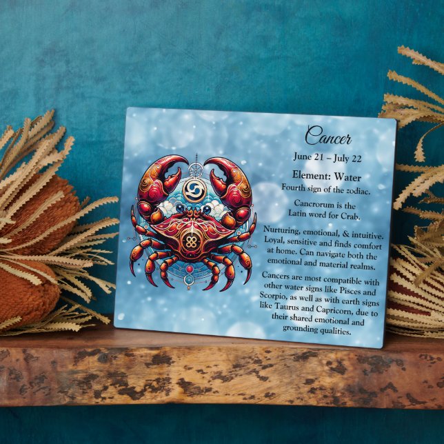 Horoscope Astrological Sign for Cancer the Crab  Plaque (Side)