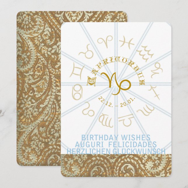 HOROSCOPE ~ Birthday Invite - Capricornus (Front/Back)