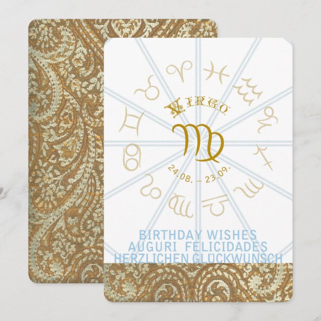 HOROSCOPE ~ Birthday Invite - Virgo (Front/Back)