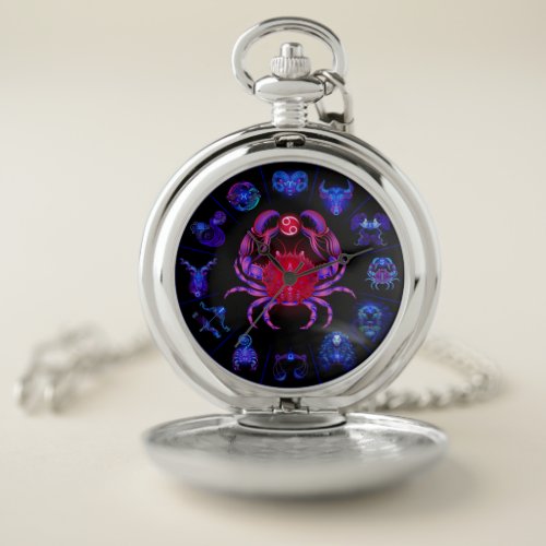 Horoscope Cancer Pocket Watch