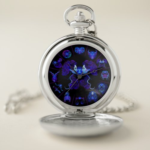 Horoscope Gemini Pocket Watch
