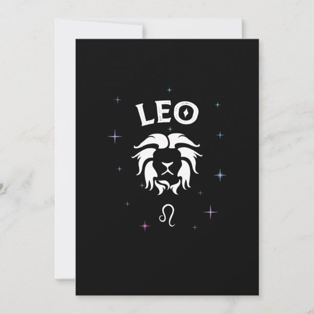 Horoscope Leo Symbol Zodiac Sign Costume Invitation (Front)