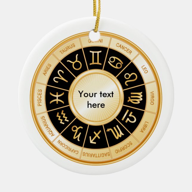 Horoscope Mandala Ceramic Ornament (Front)