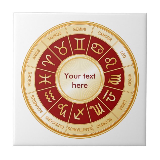 Horoscope Mandala Ceramic Tile (Front)