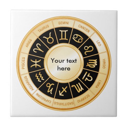 Horoscope Mandala Ceramic Tile