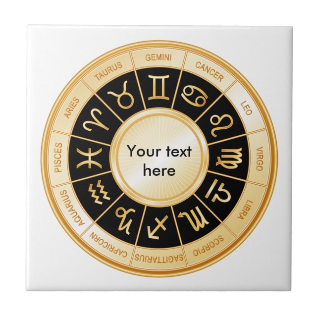 Horoscope Mandala Ceramic Tile (Front)