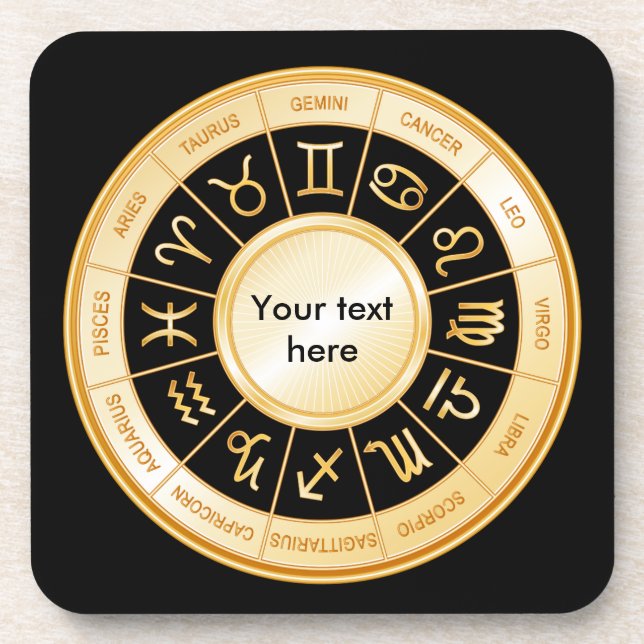 Horoscope Mandala Drink Coaster (Front)