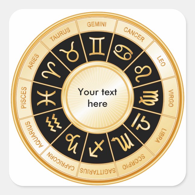 Horoscope Mandala Square Sticker (Front)