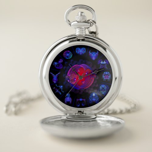 Horoscope Pisces Pocket Watch