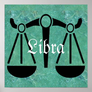 Horoscope Scale Symbol for Libra Jade Poster