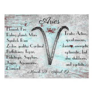 Horoscope Sign Aires Postcard