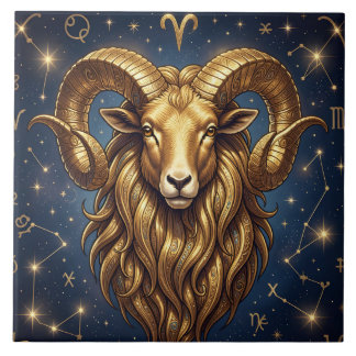Horoscope Sign Aries | Astrology Art Ceramic Tile