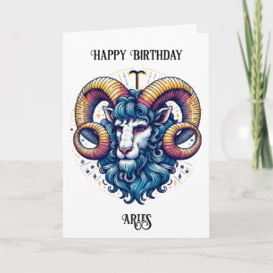 Horoscope Sign Aries Birthday Card