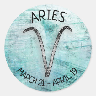 Horoscope sign Aries Classic Round Sticker