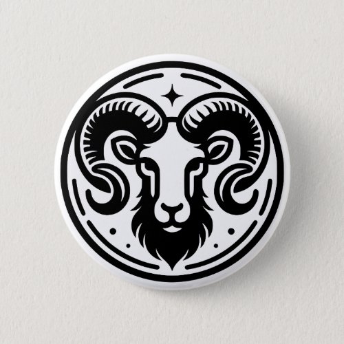 Horoscope Sign Aries Ram Symbol   Button