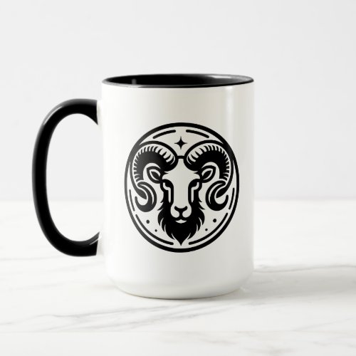 Horoscope Sign Aries Symbol and Traits Mug