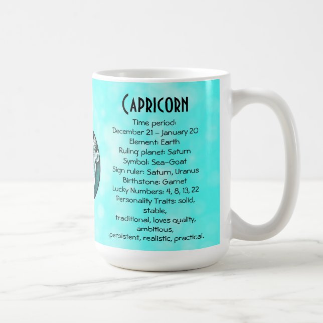 Horoscope Sign Capricorn Birthday Coffee Mug (Right)