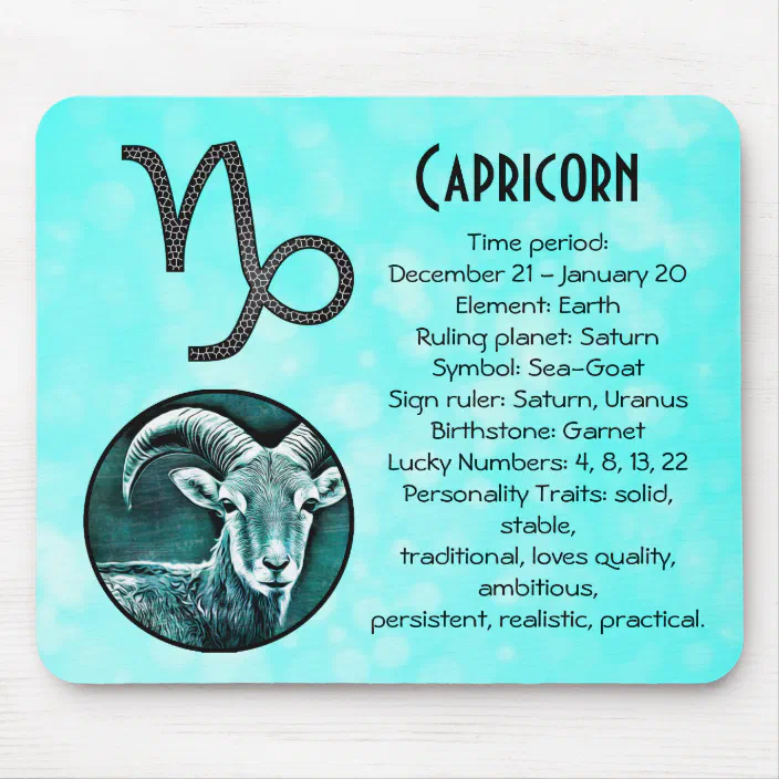 Astrology Horoscope Star Sign Capricorn Computer Mouse Pad Size 