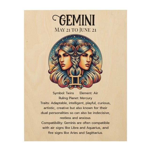 Horoscope Sign Gemini | Twins Astrology Sign (Front)